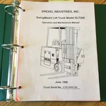 Drexel Swingmast SLT30C Technical Operation Maint Service Manual Fork Lift Truck. Fixed Price $99.99.