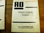 TC-120-2C TC120-4C Stinger Owners Manual With Parts List. Fixed Price $75.00.