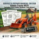 Kubota BX25 Tractor Includes Backhoe Repair Service Workshop Manual Usb. Fixed Price $19.99.
