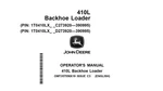 John Deere 410L Backhoe Loader OMT357556X19 Issue C3 Operator Manual Paper. Fixed Price $53.99.