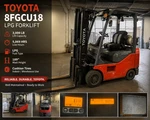 2010 Toyota 8FGCU18 3500LB Used Forklift Triple Mast Sideshift 5070 Hours. Fixed Price $10995.00.