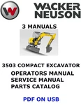 Wacker Neuson 3503 Tracked Excavator Operators Service Parts Manual Pdf Usb. Fixed Price $29.00.