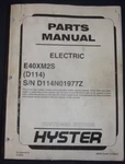 Hyster E40XM2S Electric Forklift Truck Parts Manual Book Catalog. Fixed Price $79.99.