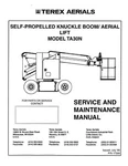 Terex TA30N Knuckle Boom Service Maintenance Manual Jul 98 Edition Reprinted. Fixed Price $20.43.