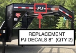 Pj Trailers Tongue Replacement 8 Stickers White (set Of 2) Gooseneck. Fixed Price $10.99.