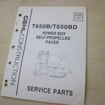 Gehl Power Box T650BD Paver Service Parts Manual Catalog List Asphalt. Fixed Price $30.00.
