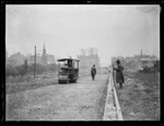 Road Roller And Two Men Surveying The Ground Of Hyde Park, Sydney,- Old Photo. Fixed Price $6.52.