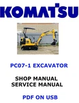 Komatsu PC07-1 Hydraulic Excavator Service Shop Manual Pdf. Fixed Price $25.00.