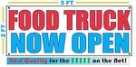 Food Truck Now Open Banner Sign New Larger Size Best Quality For The $$$. Fixed Price $24.95.