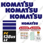 Fits Komatsu PC138USLC-10 Kit Midi Excavator Decals Stickers. Fixed Price $209.95.