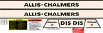 Allis Chalmers D15 Series 2 Late Model Complete Decal Set. Fixed Price $60.00.