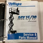 Upright MX15 MX19 Work Platform Lift Operation Maintenance Service Parts Manual. Fixed Price $129.99.