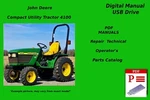 John Deere 4100 Compact Utility Tractor Technical & Op. + Parts Manual Set Usb. Fixed Price $39.99.