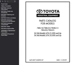 Toyota 7BRU18 7BRU23 7BDRU15 7BSU20 7BSU25 Forklift Parts Catalog Manual Pdf Usb. Fixed Price $39.99.