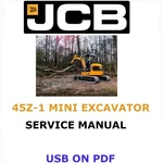 Jcb 45Z-1 Mini Excavator Service Repair Shop Manual Pdf Usb. Fixed Price $25.00.