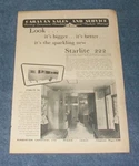 1956 Starlite 222 Vintage Travel Trailer Ad "look...it's Bigger...it's Better.... Fixed Price $12.99.