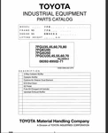 Toyota 7FGCU45, 7FGCU55, 7FGCU60, 7FGCU70 Forklift Parts Catalog Manual Pdf Usb. Fixed Price $39.99.