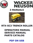 Wacker Neuson RTX-SC3 Trench Roller Operators Service Parts Shop Manual Pdf Usb. Fixed Price $25.00.