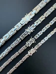 Real Solid 925 Silver Handmade Byzantine Chain Mens Necklace 5MM-10MM Box Clasp. Fixed Price $833.40.