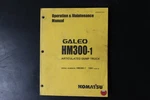 Komatsu HM300-1 Operation Maintenance Manual Articulated Dump Truck Oem Usa. Fixed Price $49.99.