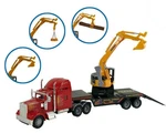 Tractor Trailer Transport Series Flatbed With Excavator Inc, Big Rig Heavy Duty. Fixed Price $25.99.