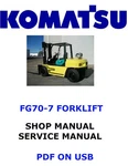 Komatsu FG70-7 Forklift Service Repair Shop Manual Pdf Usb. Fixed Price $25.00.
