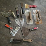 7 Vintage Paint Scrapers Putty Knife Lot - Warner? Red Devil Stanley? Tool. Fixed Price $19.99.