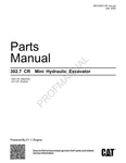 Caterpillar 302.7 Cr Mini Hydraulic Excavator Parts Catalog Manual M0123221. Fixed Price $145.00.