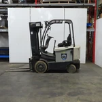 Crown FC4515-50 48V 5000LBS Capacity Electric Forklift 240" Stage Mast. Fixed Price $14625.00.