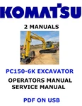 Komatsu PC150-6K Hydraulic Excavator Service Shop Operators Owner Manual Pdf. Fixed Price $35.00.